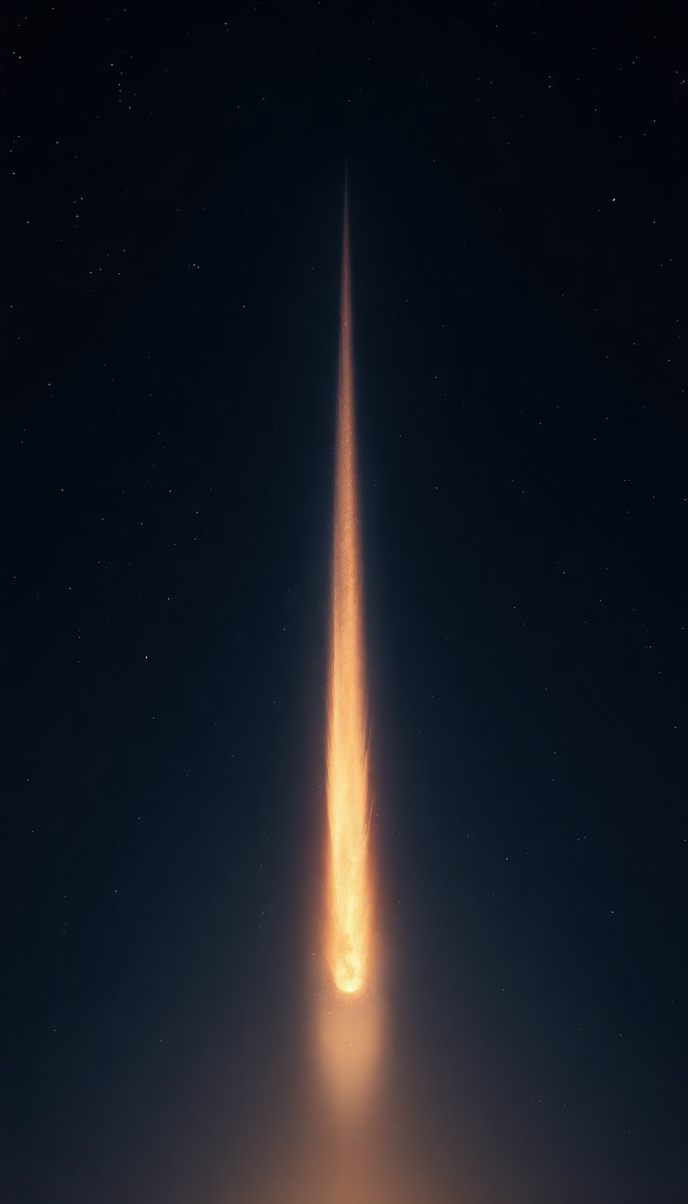 Comet Tail Streaming Across Night Photorealistic Wallpaper