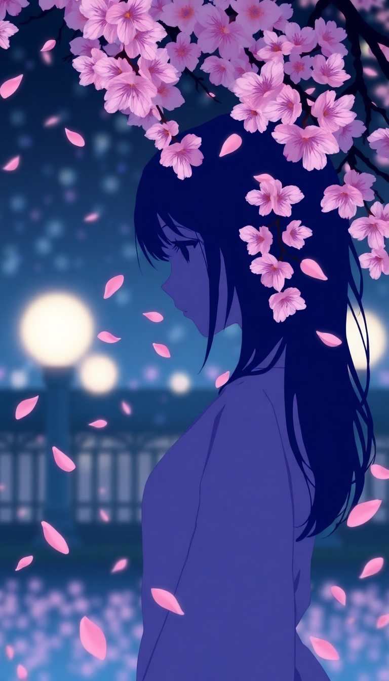 Cherry Blossom Petals Falling Anime Anime Wallpaper