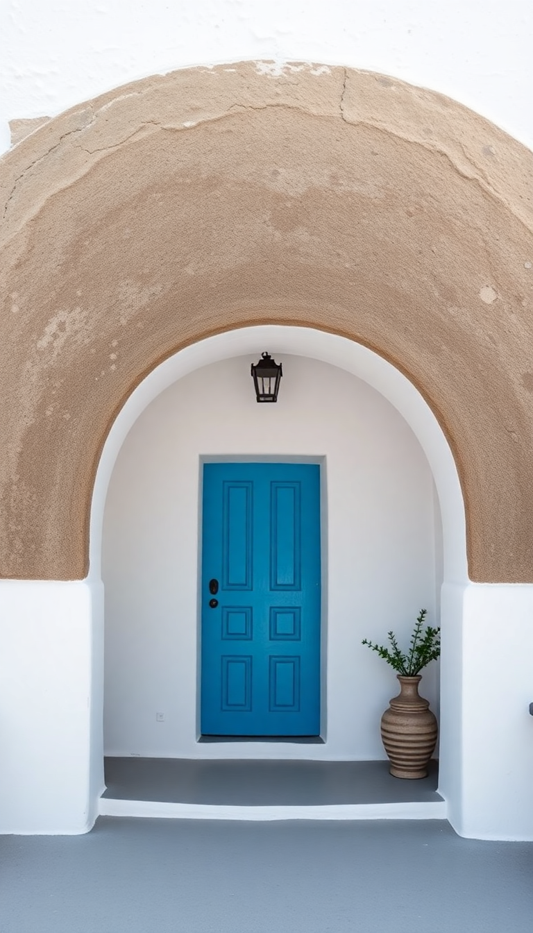 Cave House Santorini White Walls Photorealistic Wallpaper