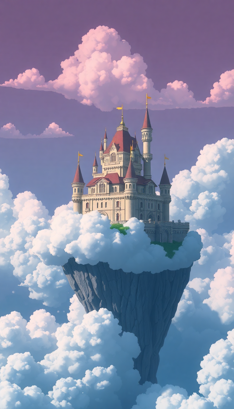 Studio Ghibli Style Floating Castle Anime Wallpaper