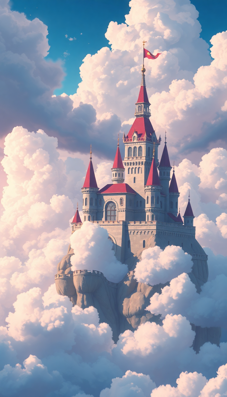 Studio Ghibli Style Floating Castle Anime Wallpaper