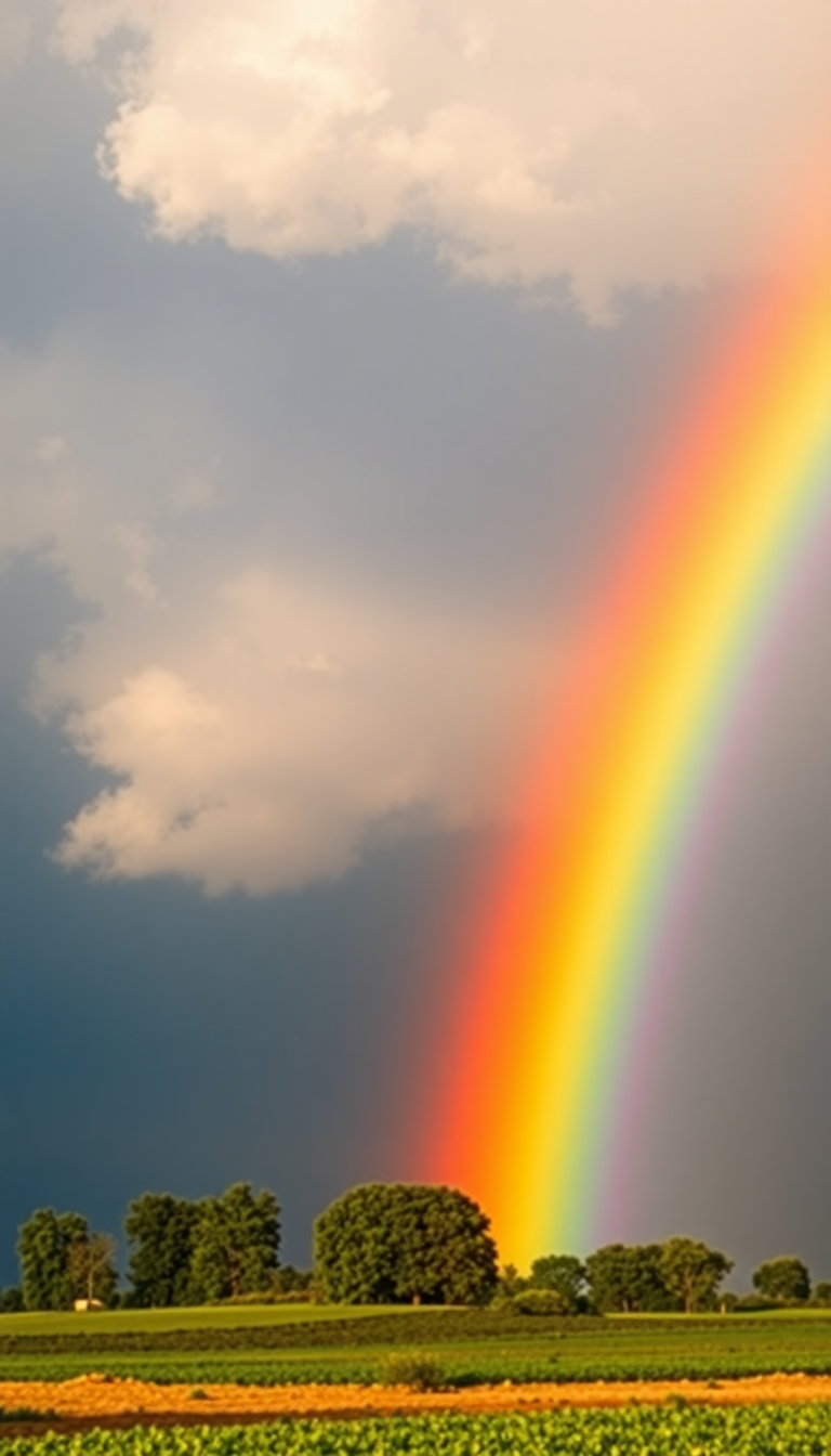 Rainbow After Storm Double Rainbow Photorealistic Wallpaper