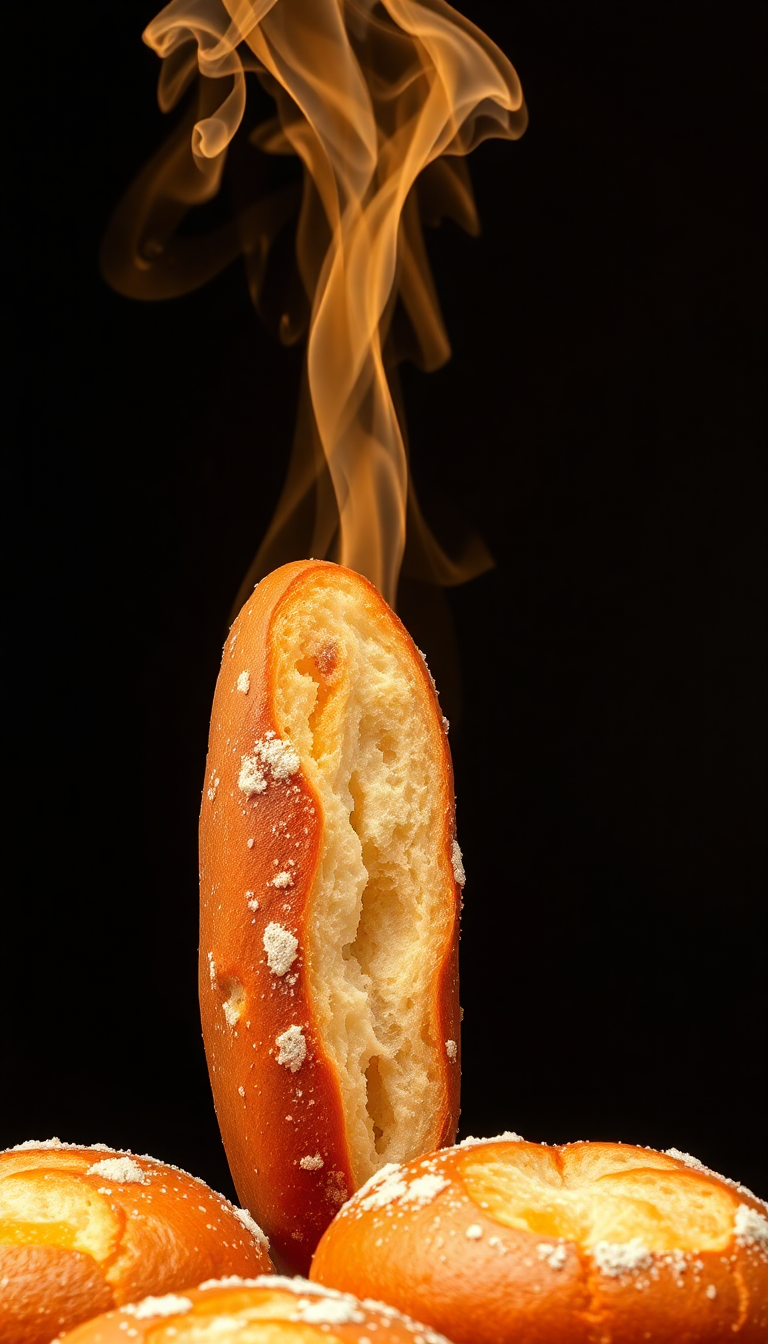 Bread Fresh Baked Steam Rising Photorealistic Wallpaper