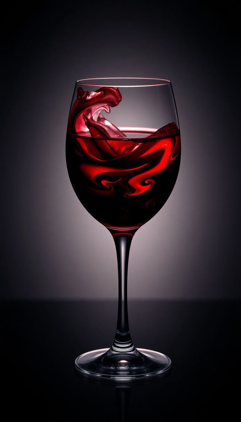 Wine Glass Swirl Burgundy Liquid Photorealistic Wallpaper