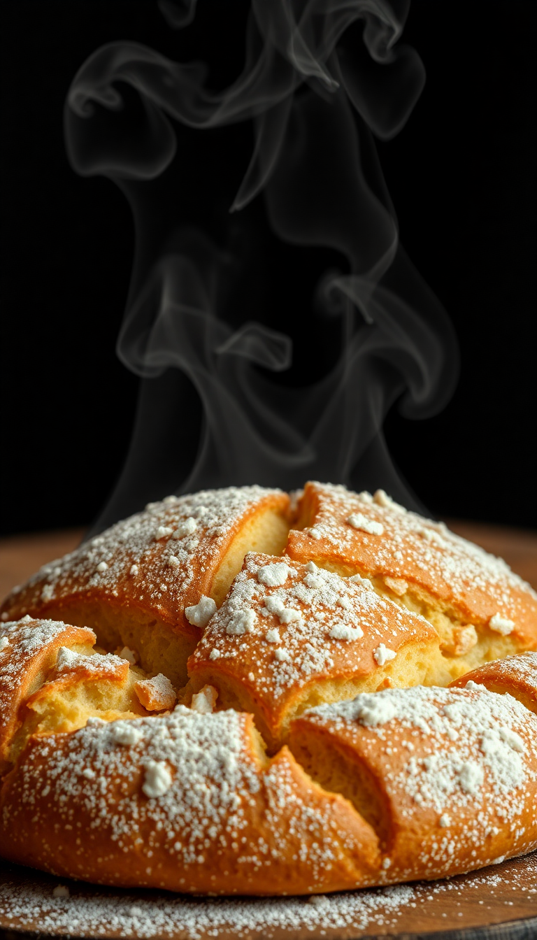 Bread Fresh Baked Steam Rising Photorealistic Wallpaper