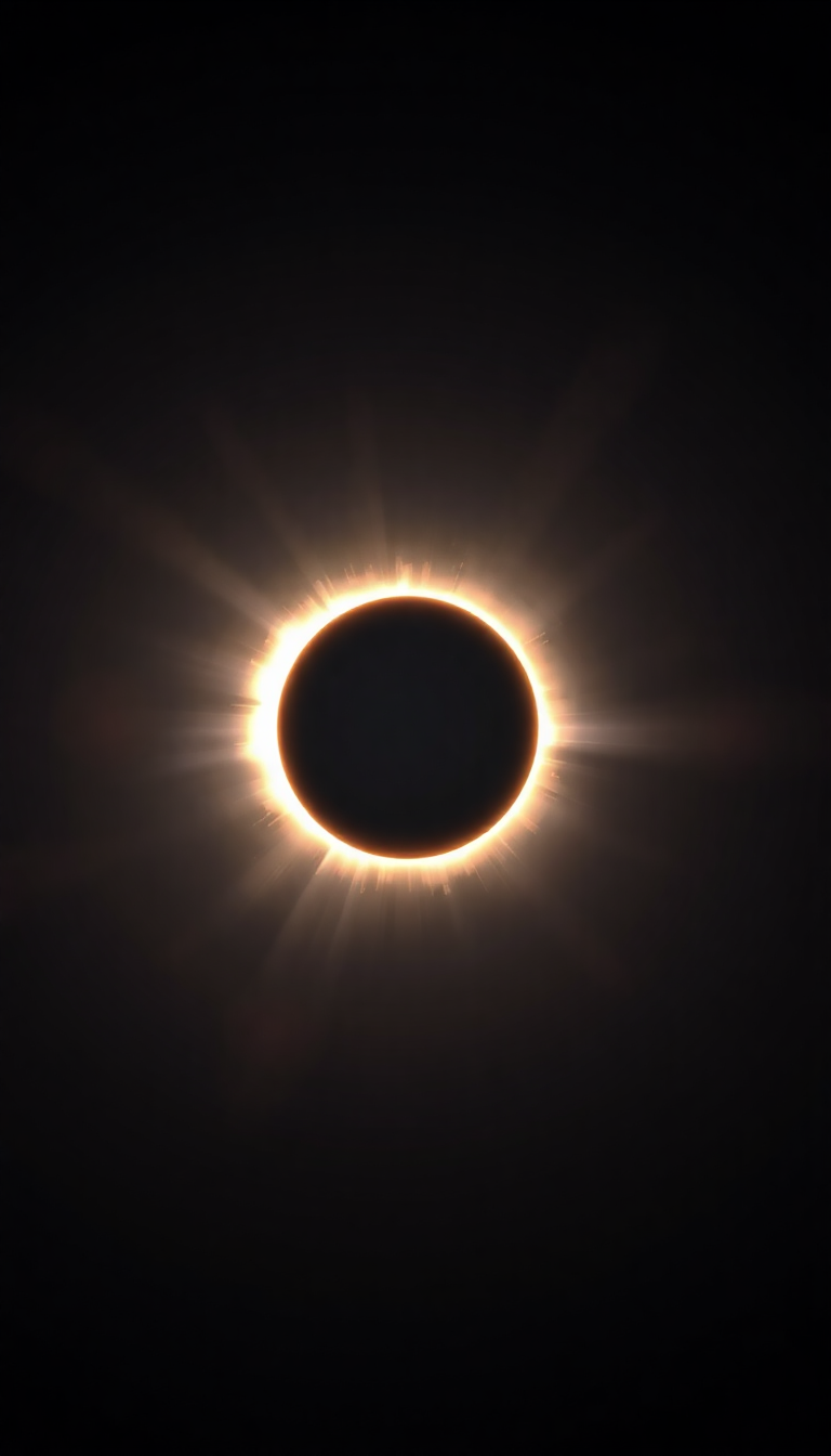 Solar Eclipse Corona Diamond Ring Photorealistic Wallpaper