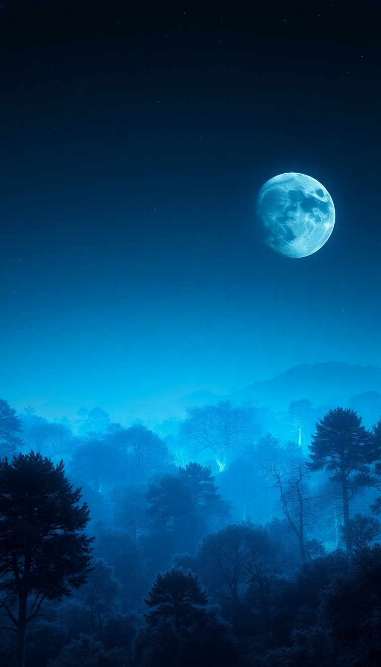 Bioluminescent Alien Forest On Distant Digital art Wallpaper