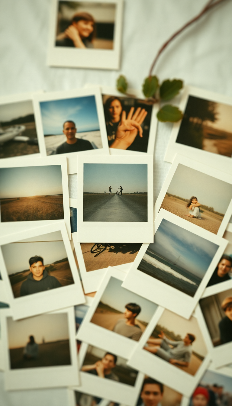 Glossy Moody Vintage Polaroid Collection Wallpaper