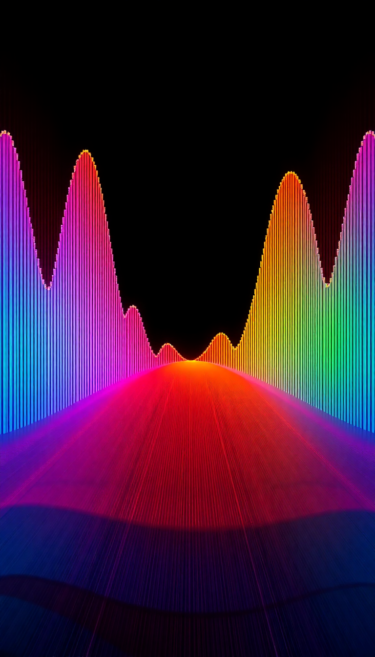 Sound Waves Visualized Colorful Frequency Patterns Digital art Remix Wallpaper
