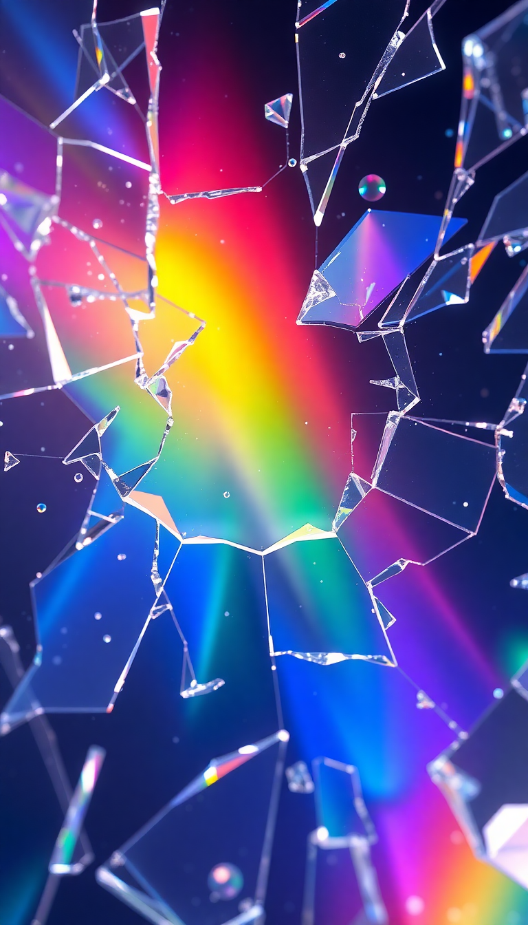 Shattered Glass Prism Light Rainbow Digital art Wallpaper