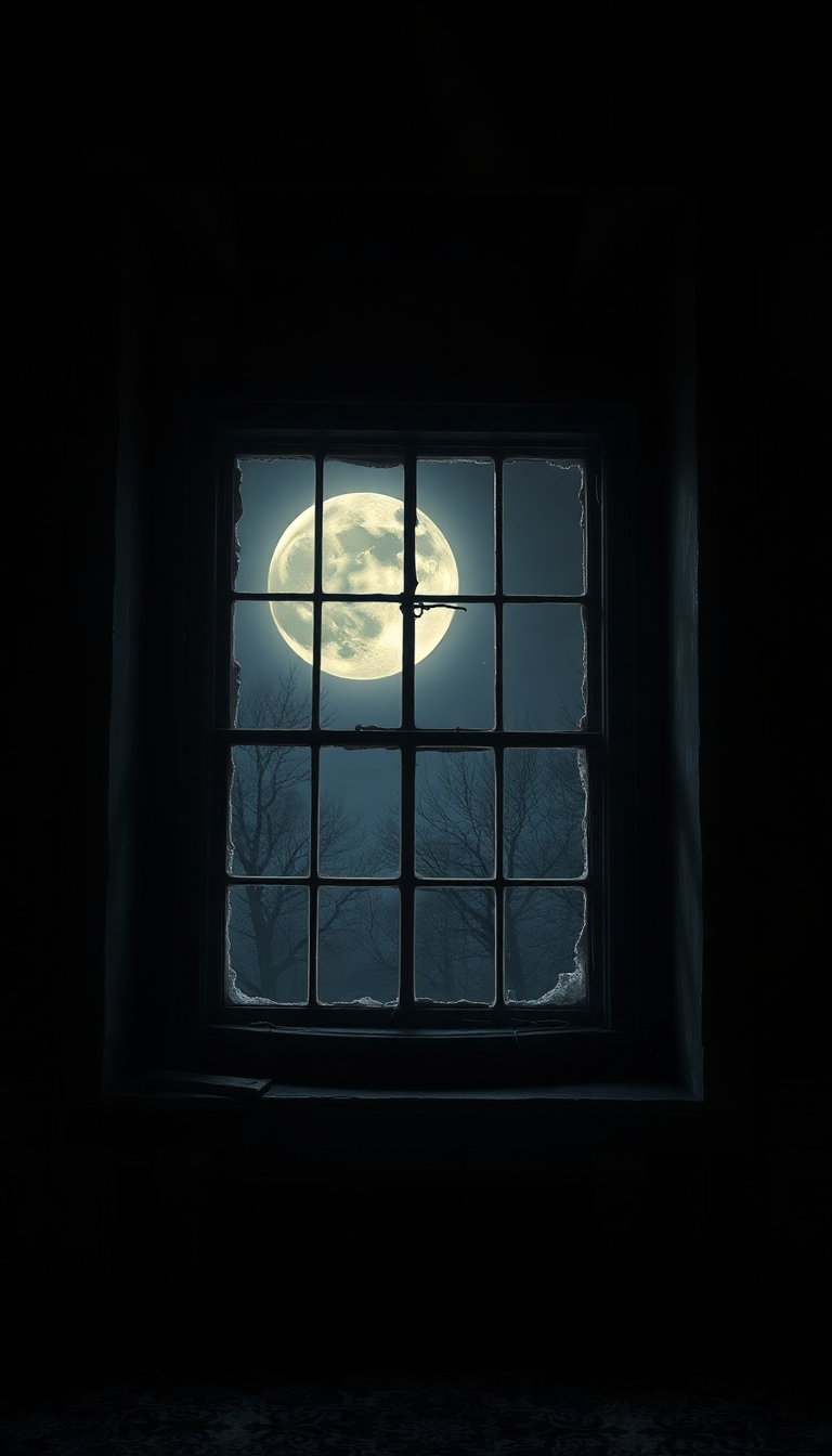 Abandoned Mansion Moonlight Through Broken Photorealistic Wallpaper