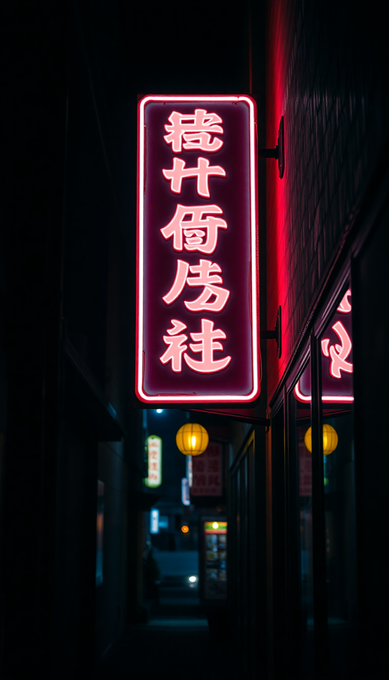 Neon Sign Flickering Dark Alley Aesthetic Wallpaper