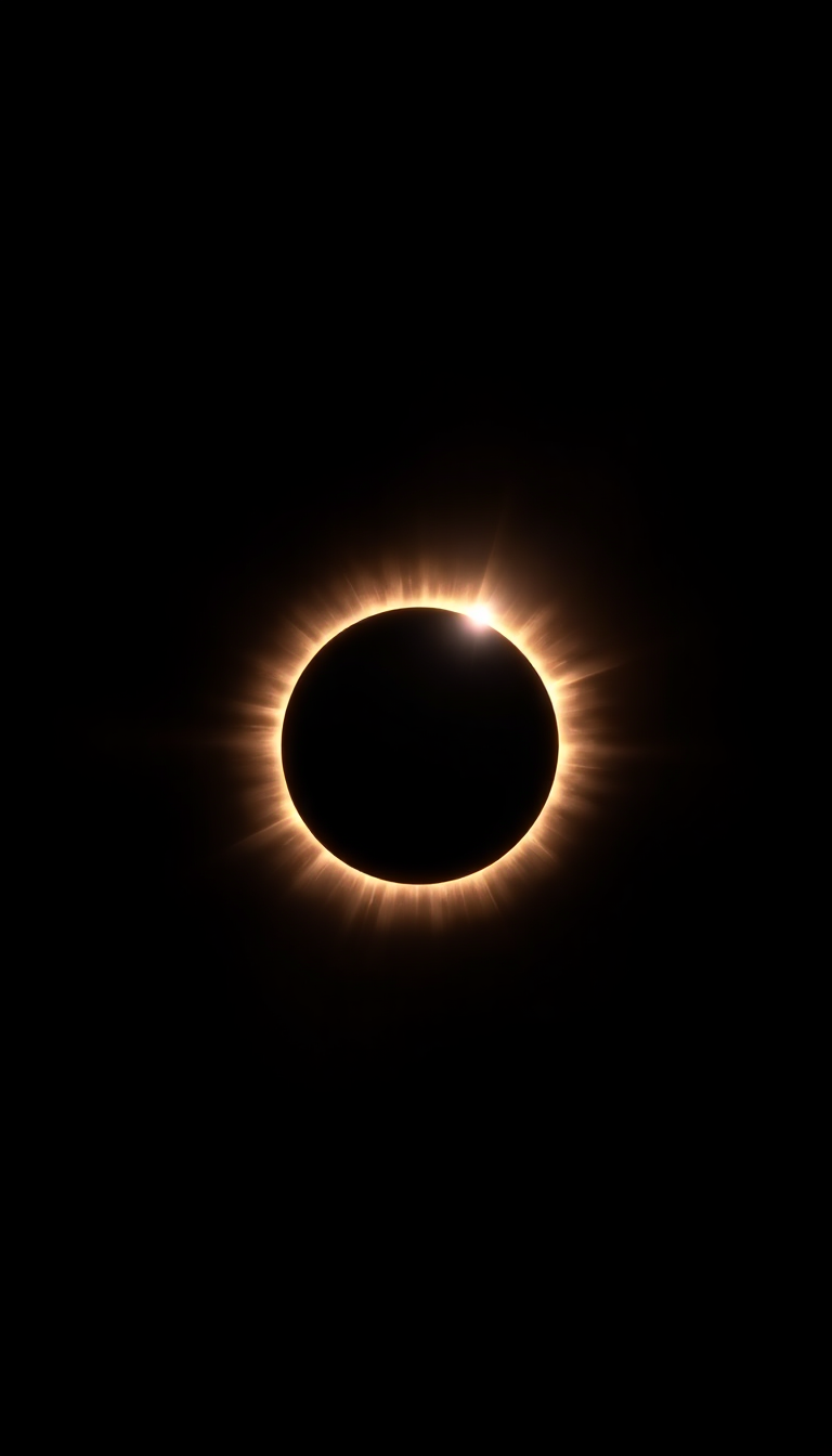 Solar Eclipse Corona Diamond Ring Photorealistic Wallpaper