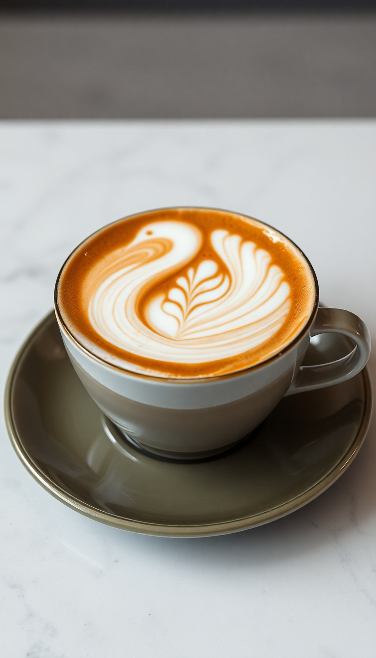 Perfect Latte Art Swan Milk Photorealistic Wallpaper