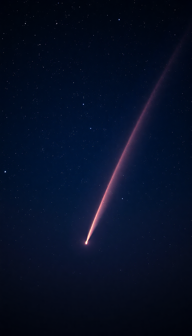 Comet Tail Streaming Across Night Photorealistic Wallpaper