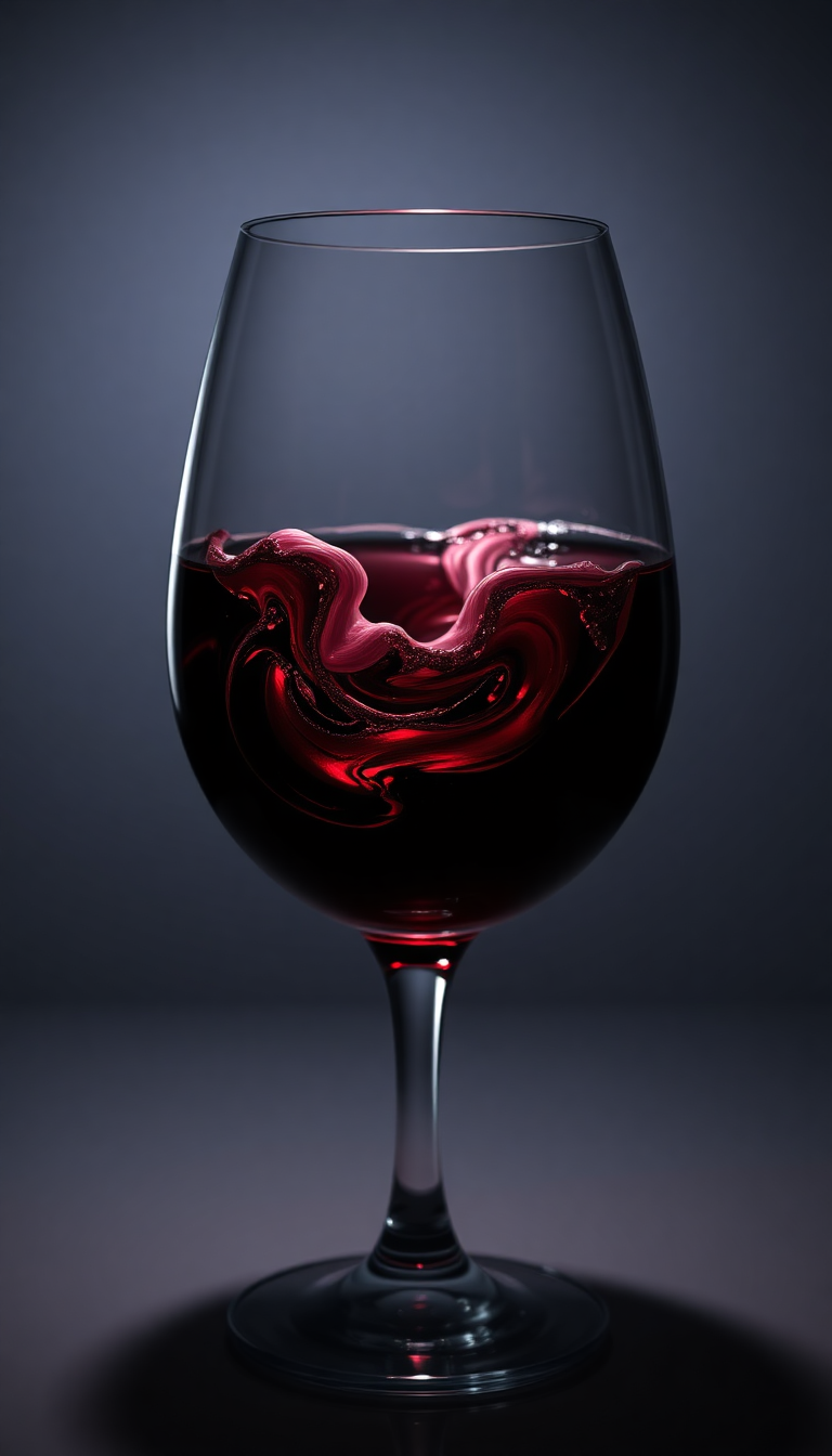 Wine Glass Swirl Burgundy Liquid Photorealistic Wallpaper