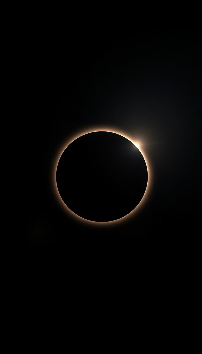 Eclipse Moment Totality Corona Dark Photorealistic Wallpaper