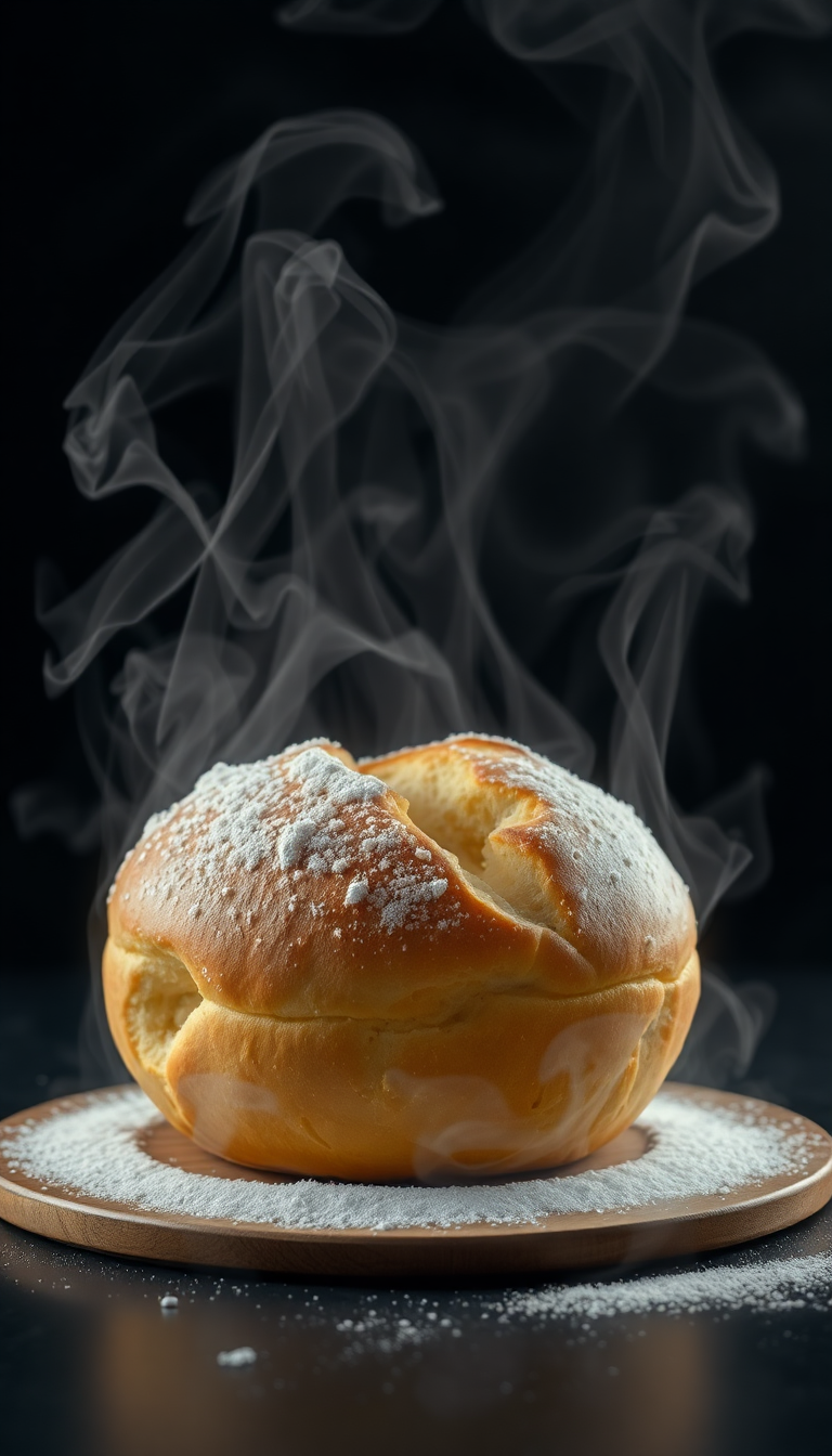 Bread Fresh Baked Steam Rising Photorealistic Wallpaper