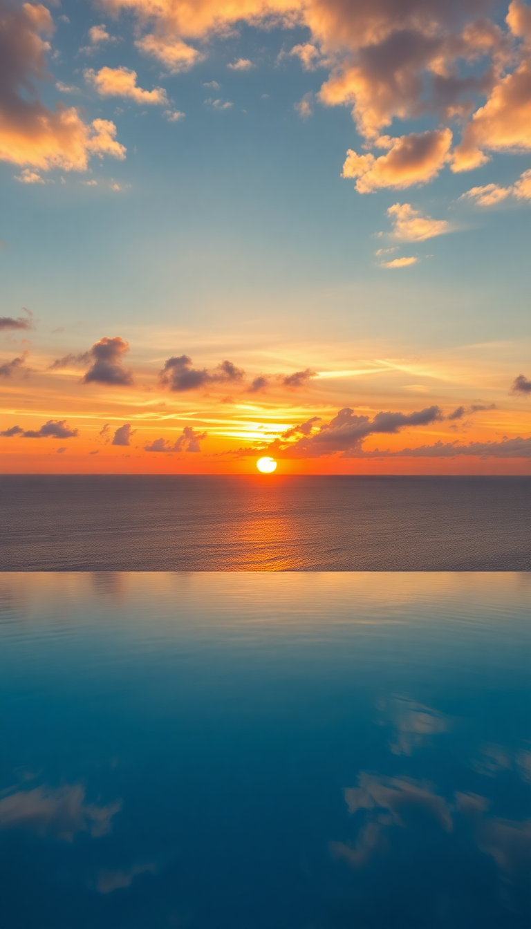 Infinity Pool Edge Overlooking Ocean Photorealistic Wallpaper