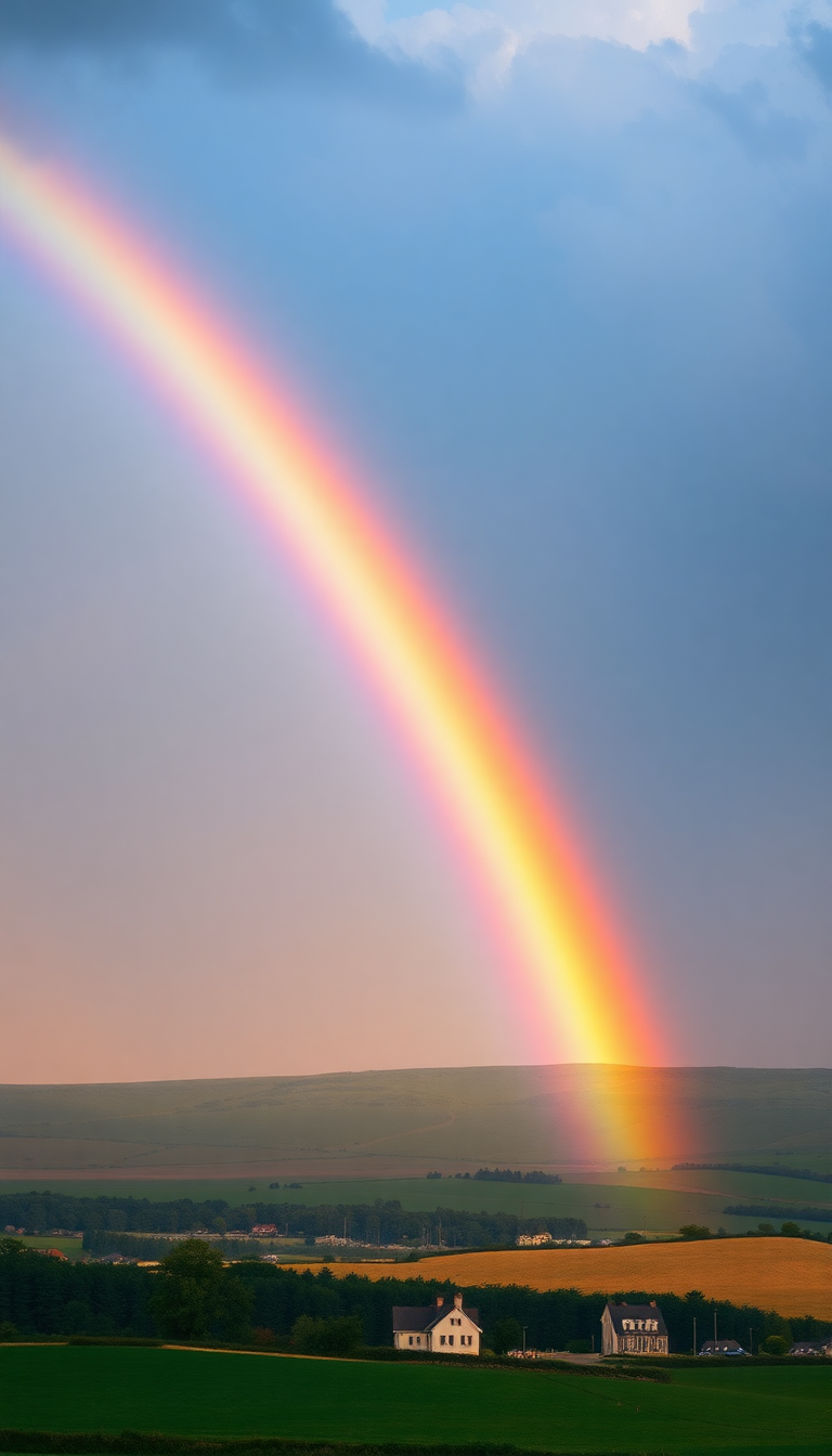 Rainbow After Storm Double Rainbow Photorealistic Wallpaper