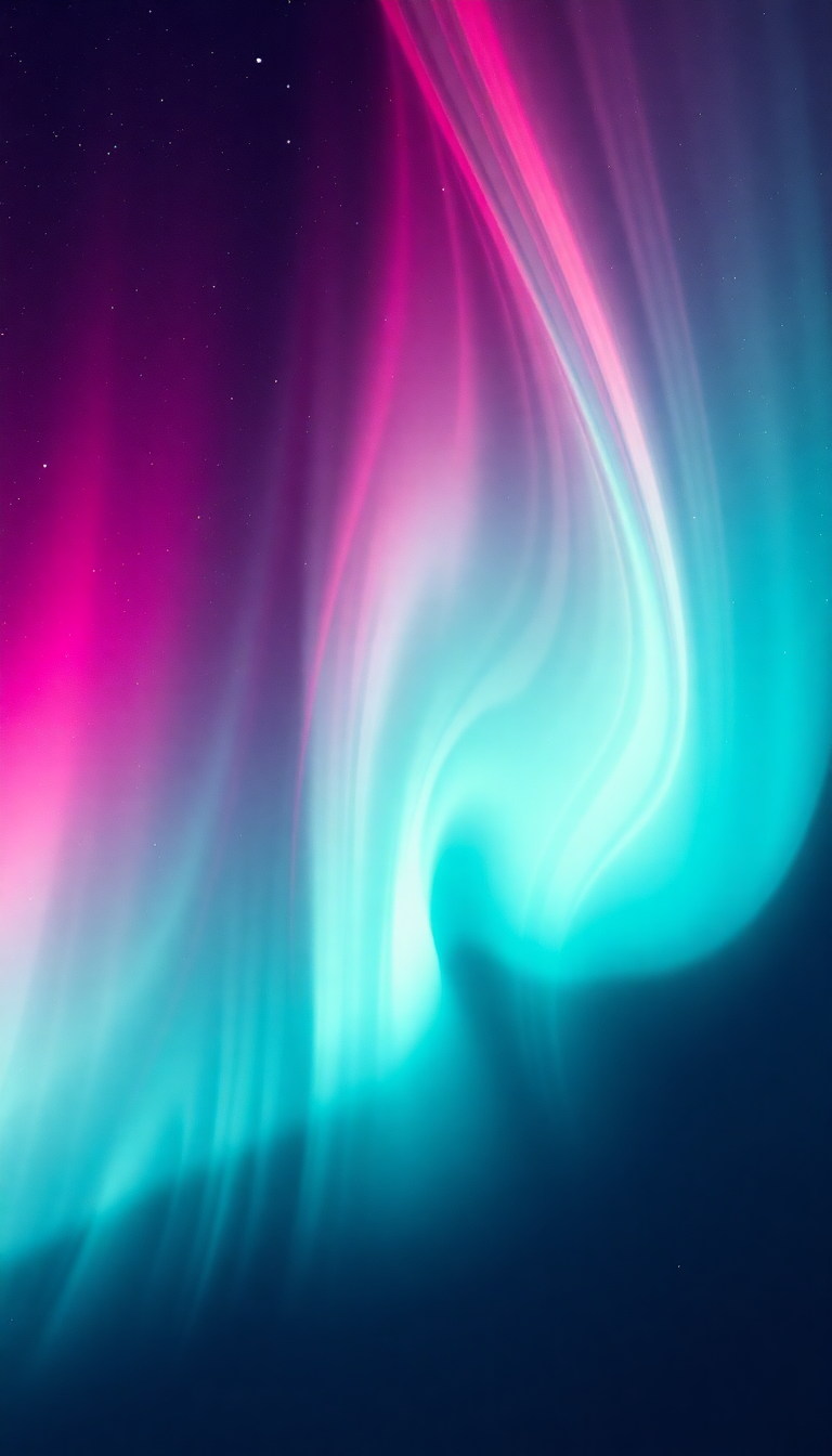 Northern Lights Abstracted Flowing Ribbons Digital art Wallpaper