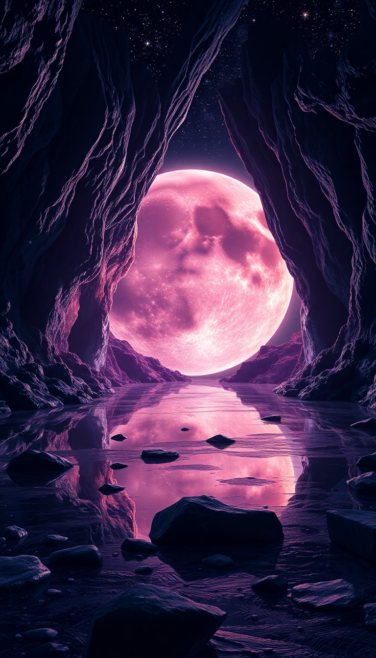 Crystal Caves On Alien Moon Digital art Wallpaper
