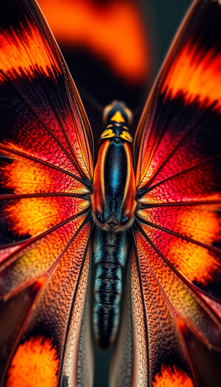 Photorealistic Electric Wing Macro Scales Wallpaper