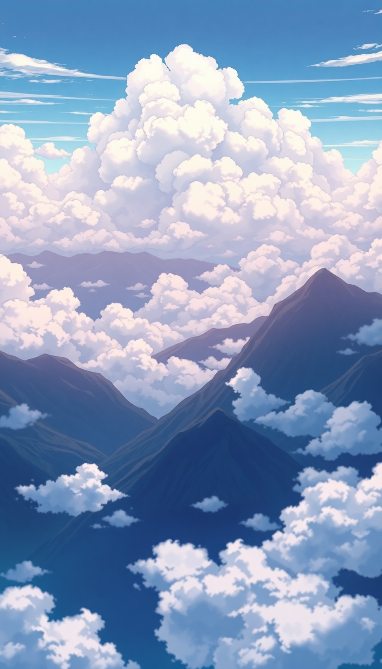 Cloud Sea Above Mountains Anime Anime Wallpaper