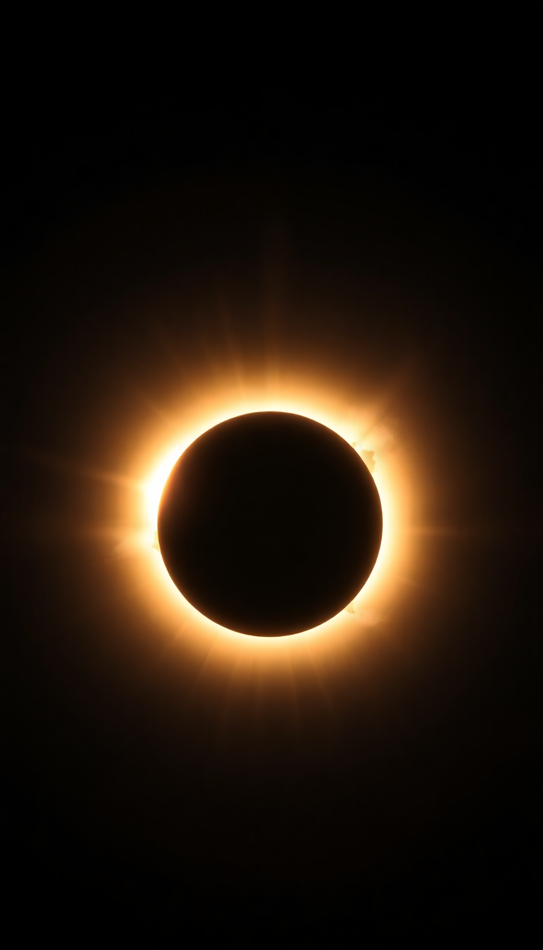 Eclipse Moment Totality Corona Dark Photorealistic Wallpaper