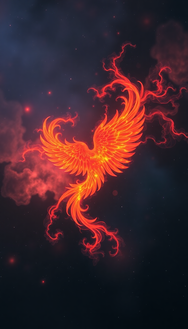 Nebula Shaped Like Phoenix Bird Digital art Wallpaper