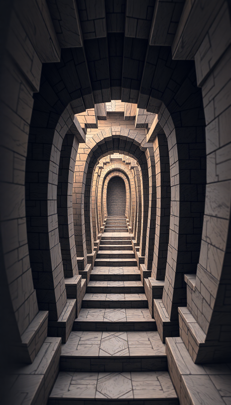 Impossible Geometry Escher Style Infinite Digital art Wallpaper