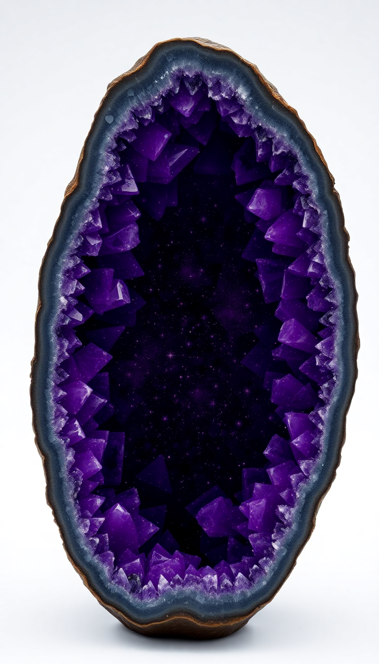 Geode Crystal Interior Purple Amethyst Photorealistic Wallpaper