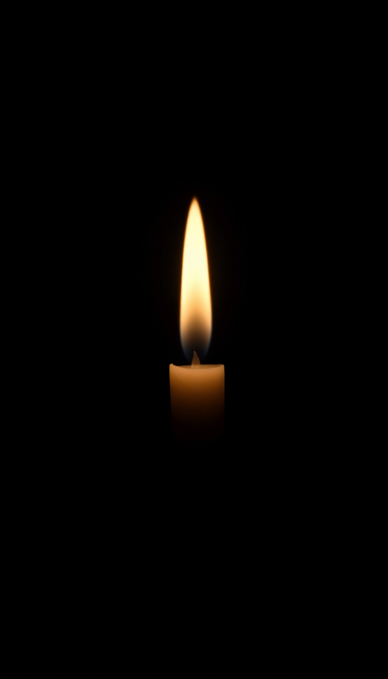 Single Candle Flame In Complete Photorealistic Wallpaper