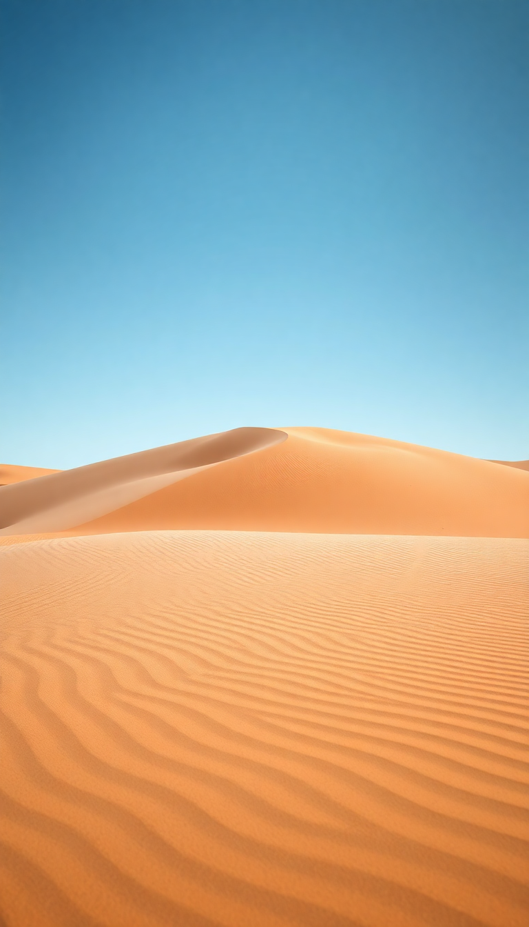 Sand Dune Ripples Wind Patterns Photorealistic Wallpaper