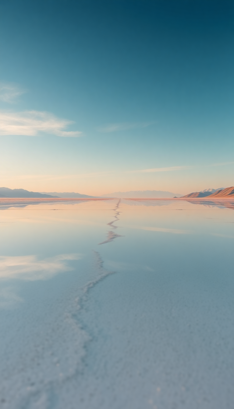 Salt Flats Mirror Reflection Perfect Photorealistic Wallpaper