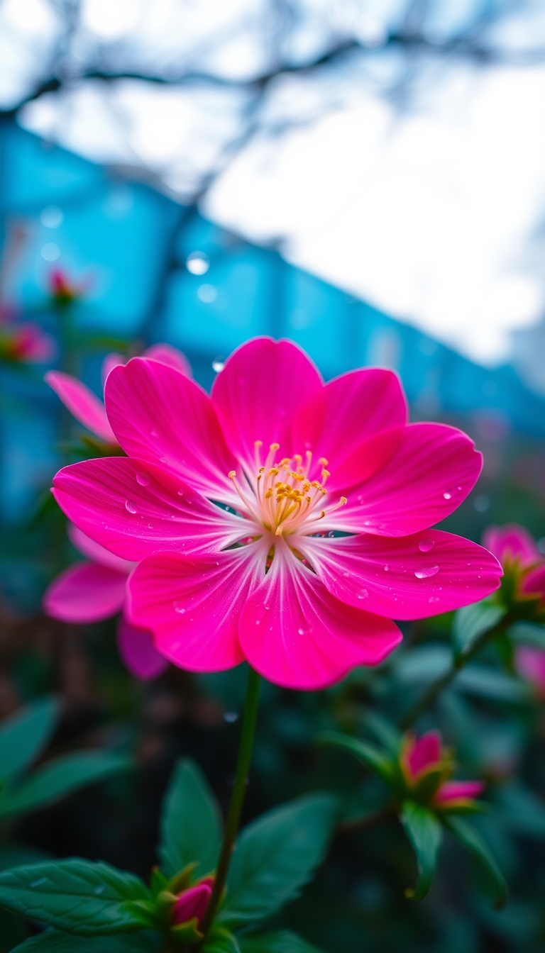 Spring Rain Flower Blooming Time Aesthetic Wallpaper