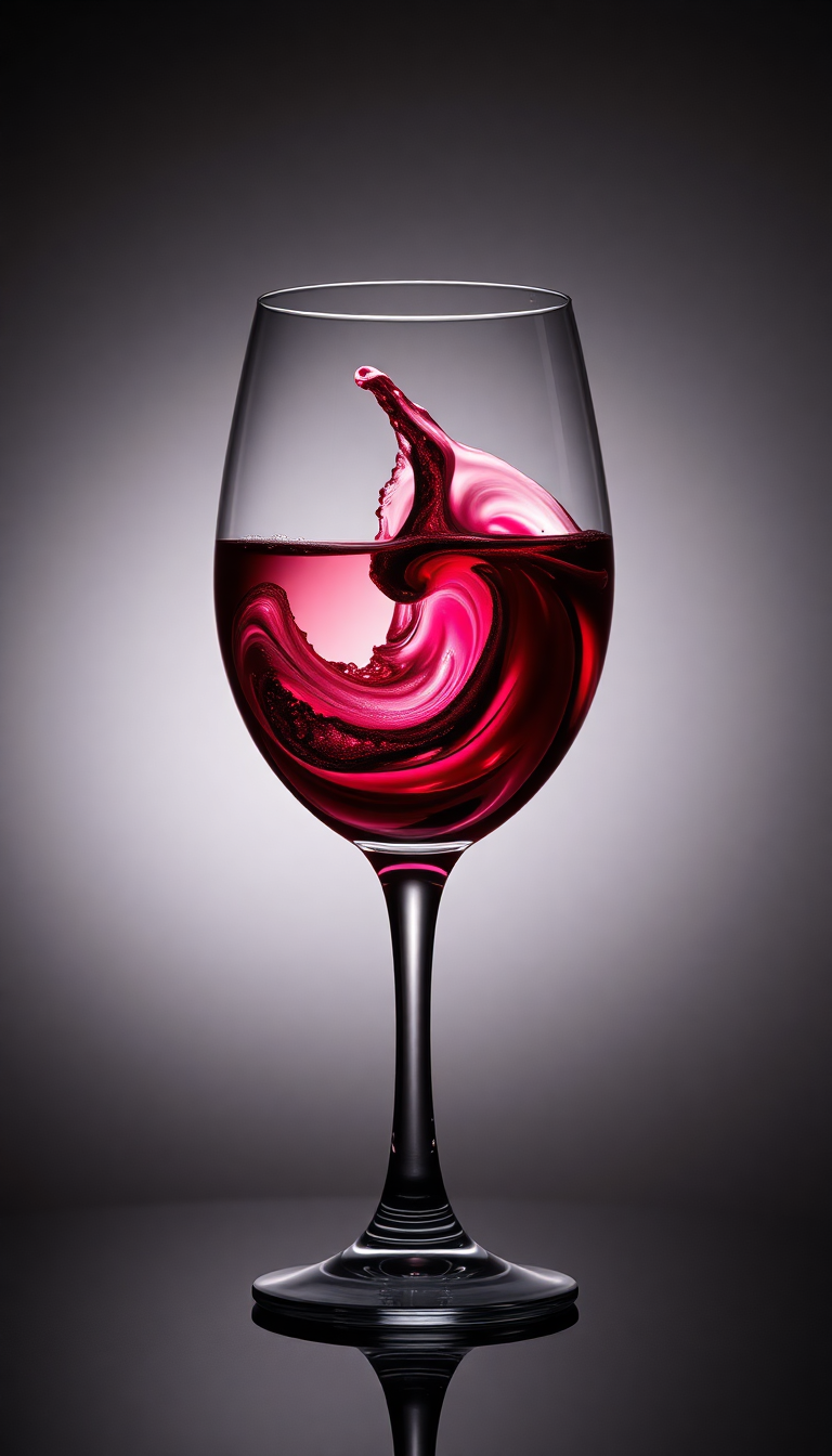 Wine Glass Swirl Burgundy Liquid Photorealistic Wallpaper