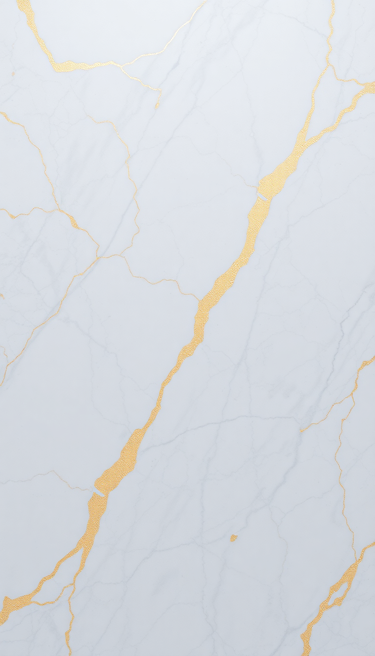 Marble Texture White Gold Veins Photorealistic Wallpaper