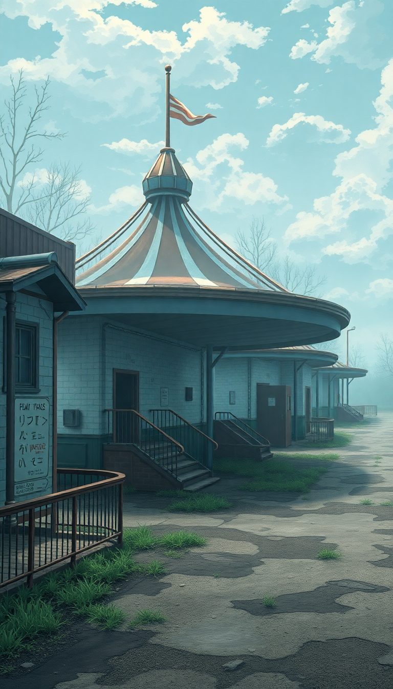 Abandoned Amusement Park Anime Eerie Anime Wallpaper