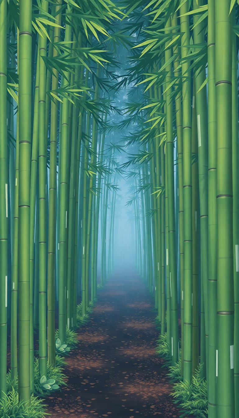 Bamboo Forest Rain Anime Peaceful Anime Wallpaper
