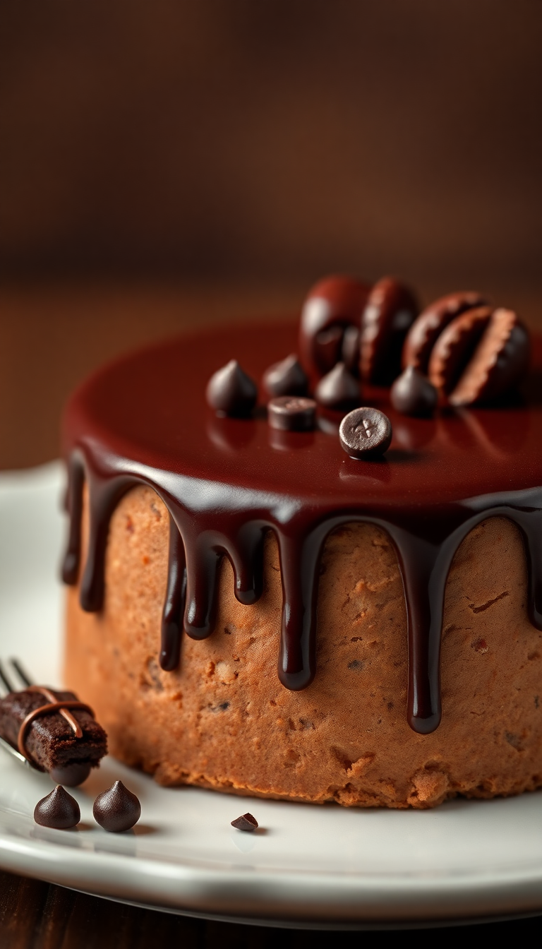 Chocolate Drip Cake Decadent Dessert Photorealistic Wallpaper