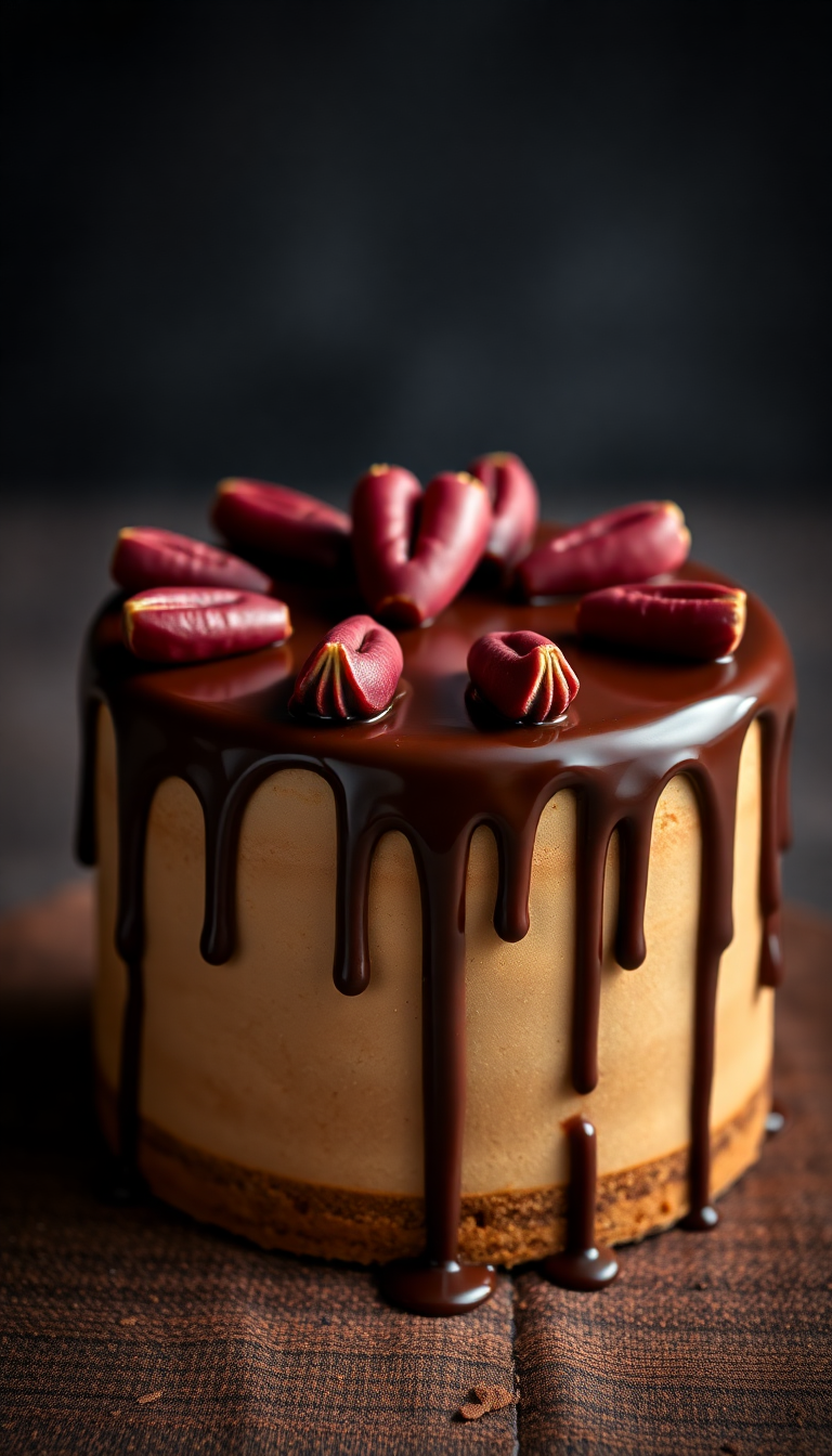 Chocolate Drip Cake Decadent Dessert Photorealistic Wallpaper