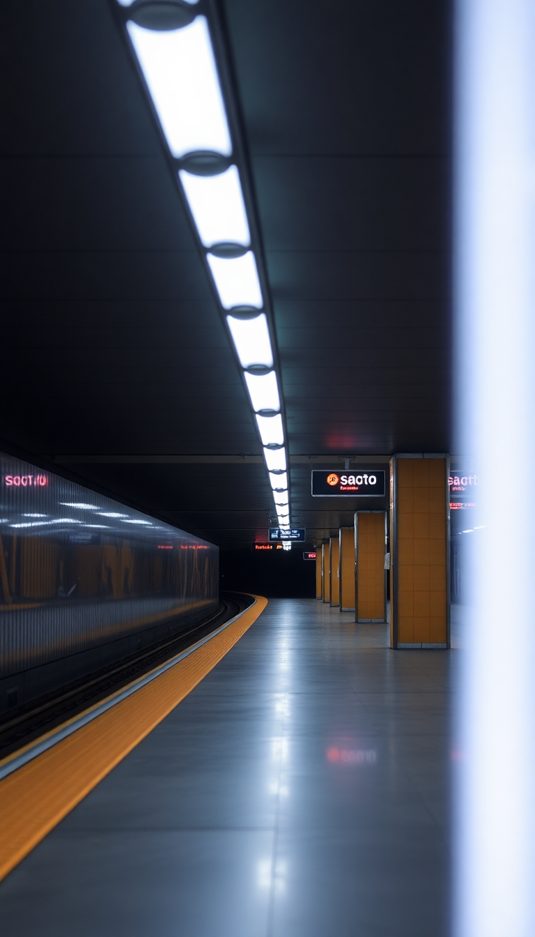 Empty Subway Station 3am Fluorescent Aesthetic Wallpaper