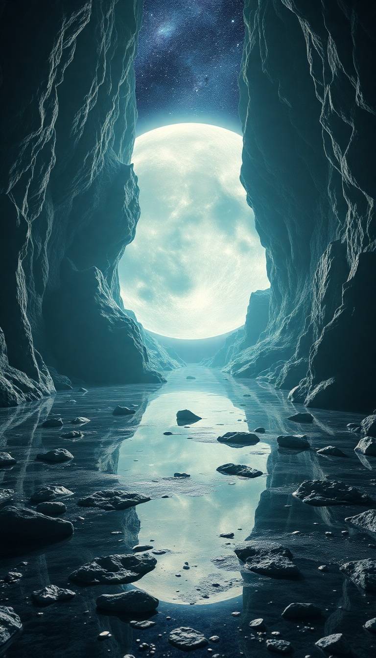 Crystal Caves On Alien Moon Digital art Wallpaper