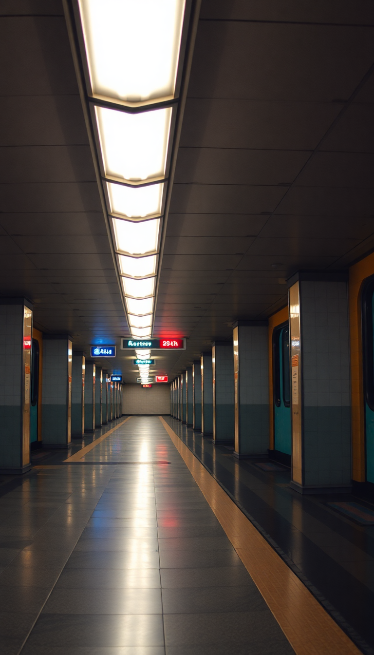 Empty Subway Station 3am Fluorescent Aesthetic Wallpaper