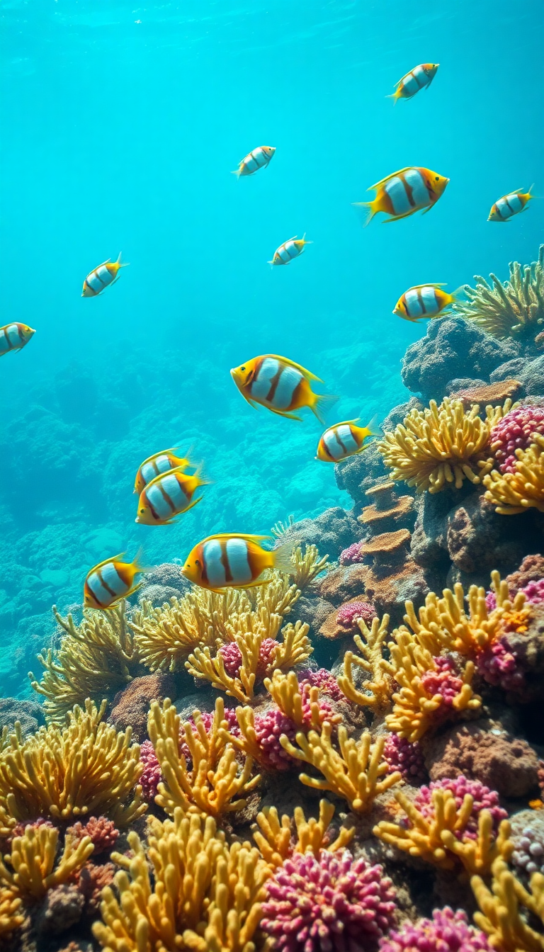 Coral Reef Vibrant Fish Tropical Photorealistic Wallpaper