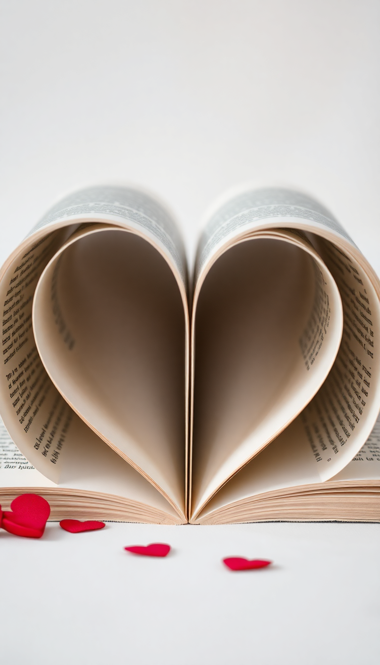 Book Pages Heart Shape Romantic Aesthetic Wallpaper