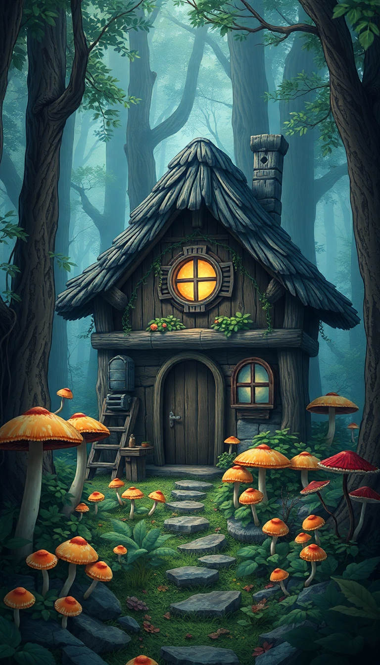 Matte Forest Mushrooms Magical Herbs Wallpaper