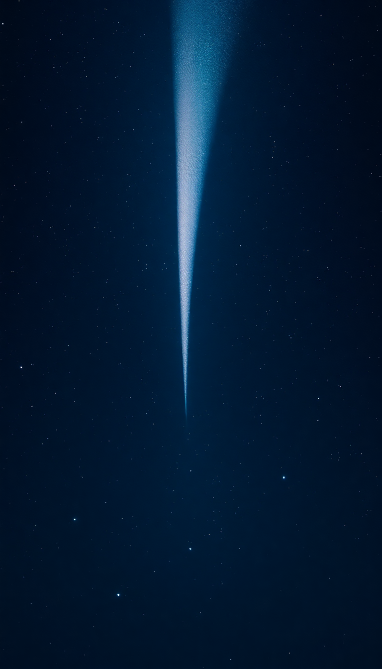 Comet Tail Streaming Across Night Photorealistic Wallpaper