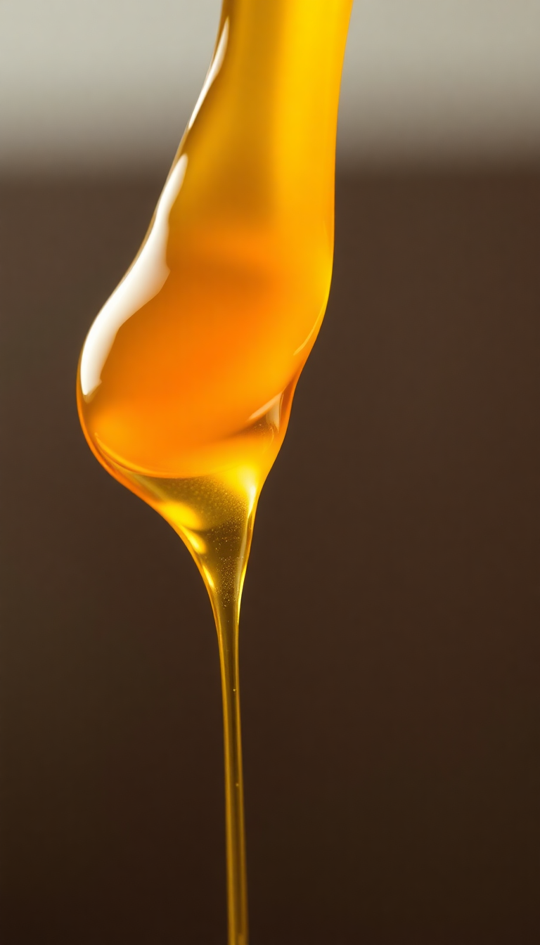 Honey Dripping From Spoon Golden Photorealistic Wallpaper